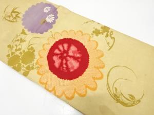 アンティーク　菊模様刺繍昼夜帯（材料）